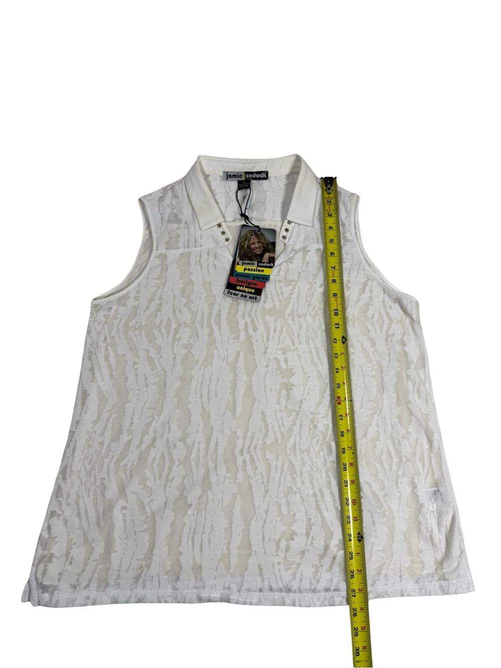 Jamie Sadock Sz XL Luxe Coastal Country Club Sleeveless Golf Polo Abstract NEW - Picture 4 of 8